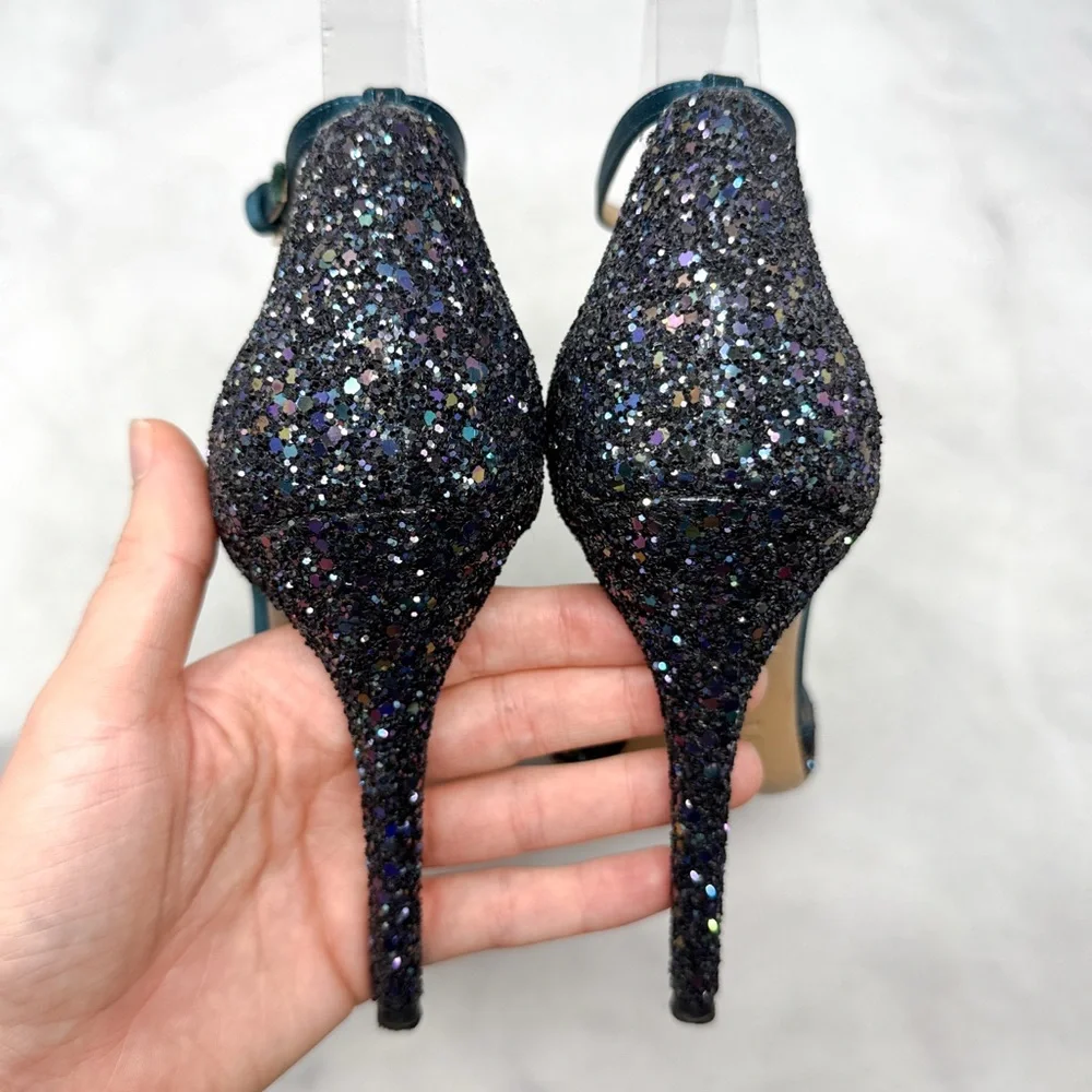 Charlotte Olympia Twilight Princess Glitter Star Ankle Strap Pointed Toe Heels - Picture 10 of 16